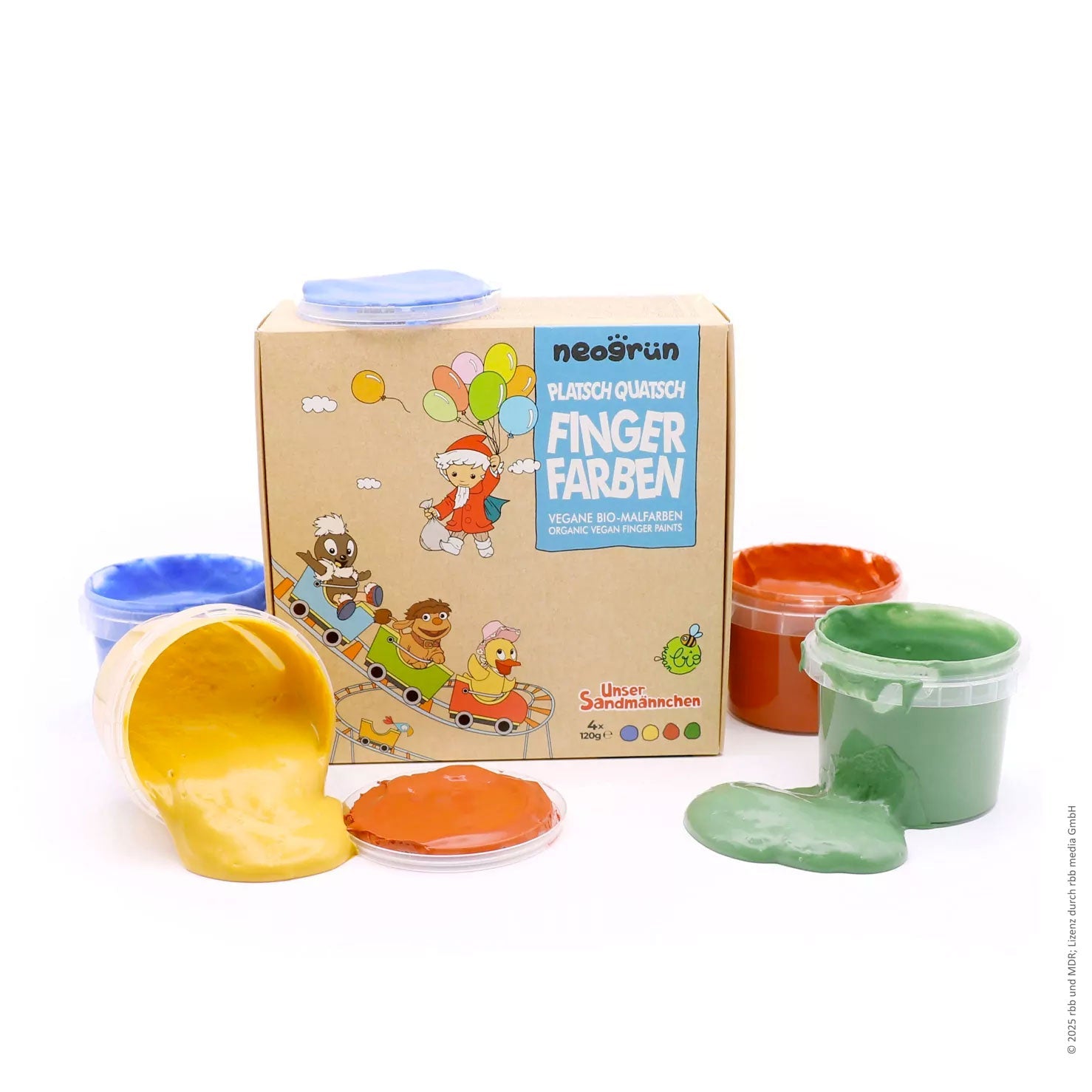 Coffret de 4 Pots de peinture à doigts naturelle Neogrün - Platsch