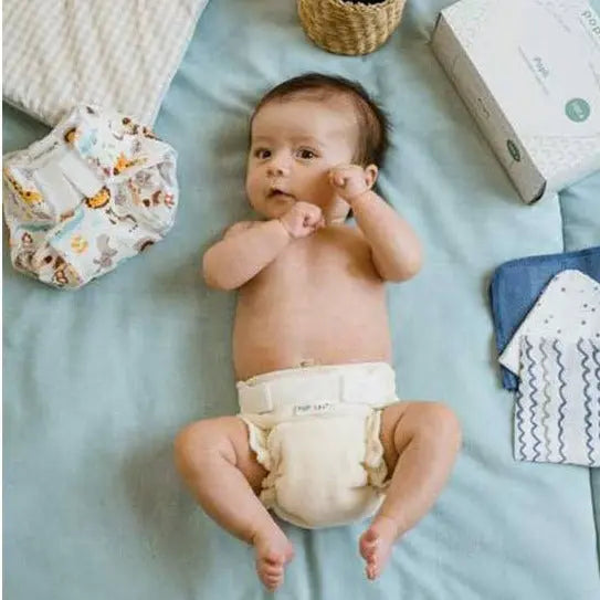 Couche classique naissance en coton bio fermeture velcro MiniFit Popolini