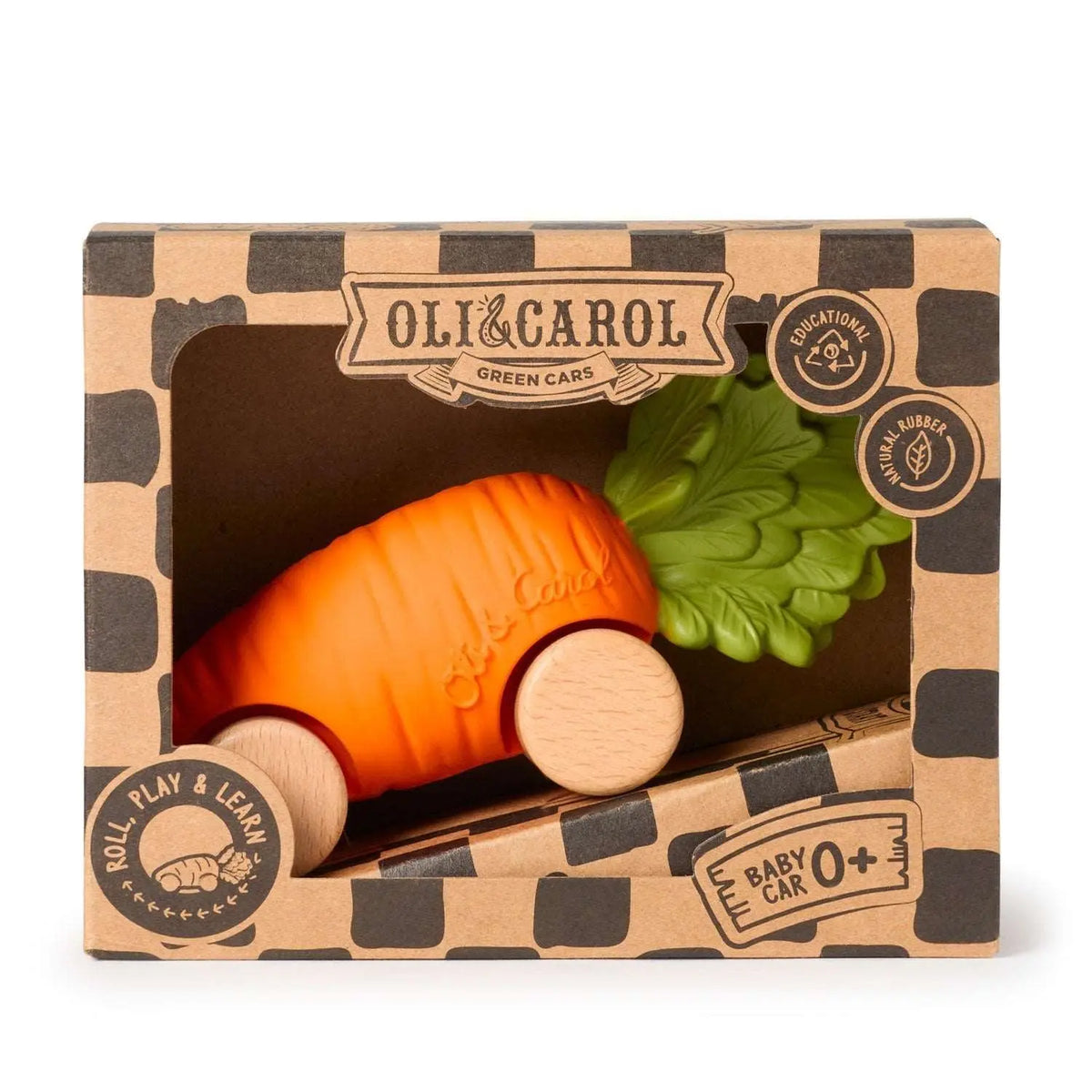Voiture jouet Caoutchouc naturel & bois Oli&Carol – Cathy la Carotte