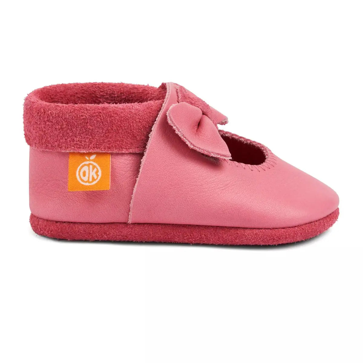 Chaussons en cuir écologique Orangenkinder - Ballerine Rose - Lilinappy