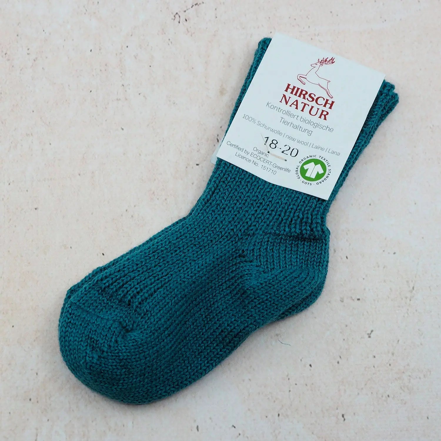 Chaussettes en pure laine pour enfants Hirsch Natur - Lilinappy