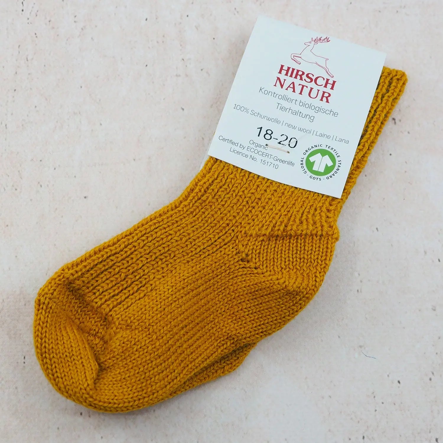 Chaussettes en pure laine pour enfants Hirsch Natur - Lilinappy