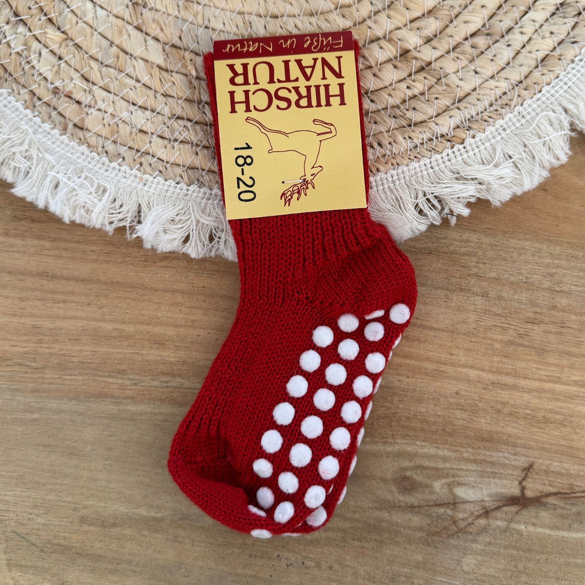 Chaussettes en pure laine antidérapantes Hirsch Natur - Kids - Lilinappy