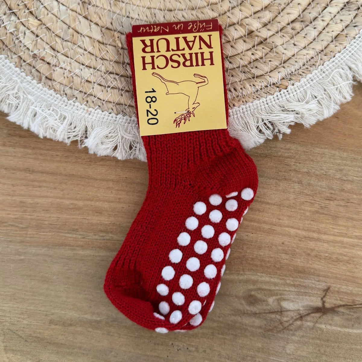 Chaussettes en pure laine antidérapantes Hirsch Natur - Kids - Lilinappy