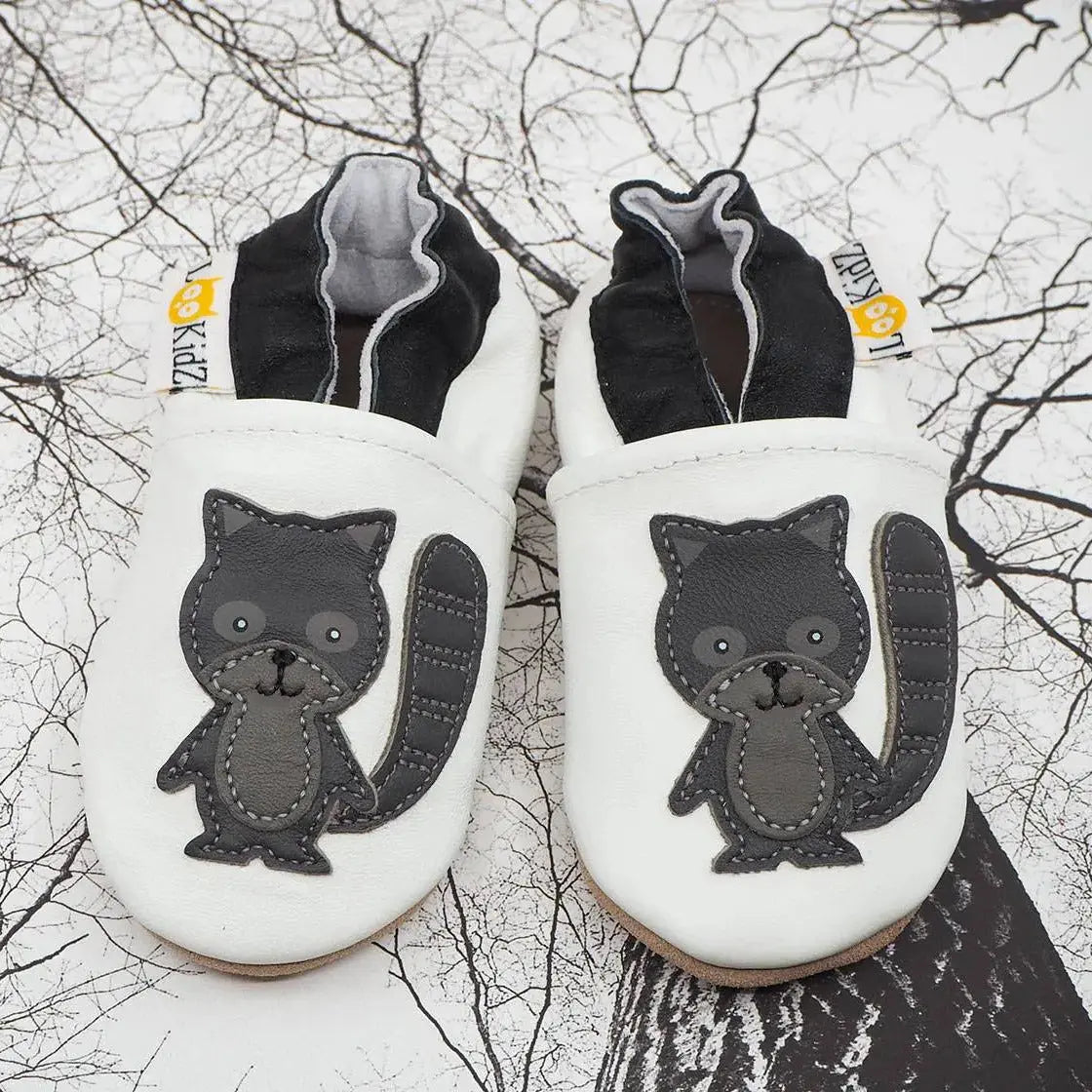 Chaussons en cuir Lookidz Raton gris