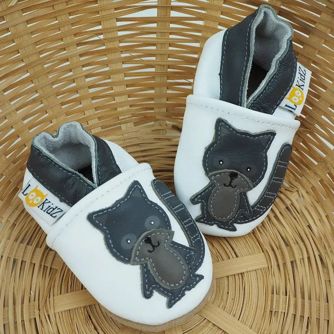 Chaussons en cuir Lookidz Raton gris