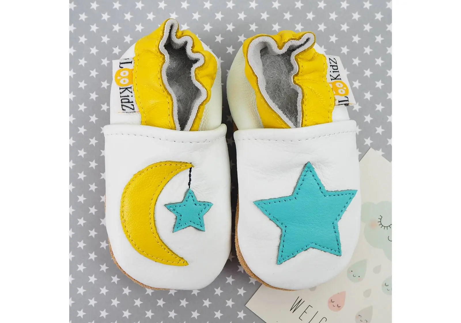 Chaussons en cuir Lookidz Lune & étoile