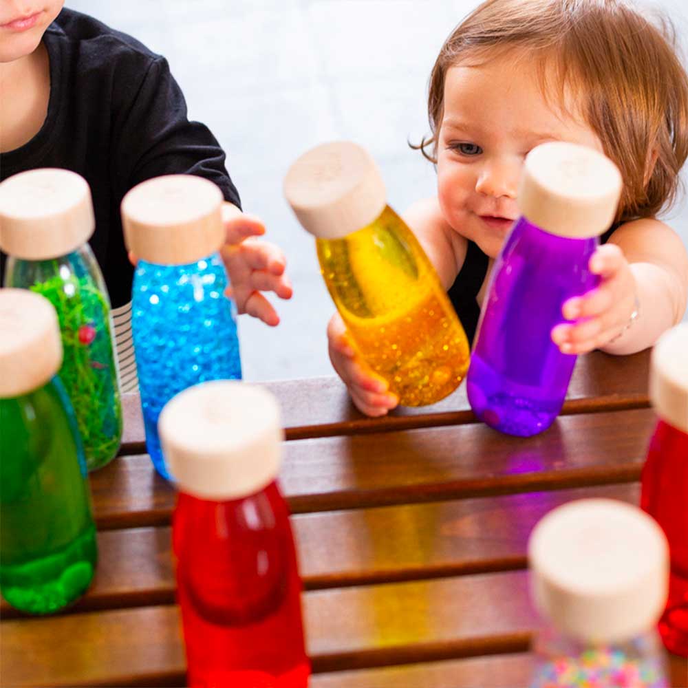 Bouteille sensorielle Petit Boum - Argent - Lilinappy