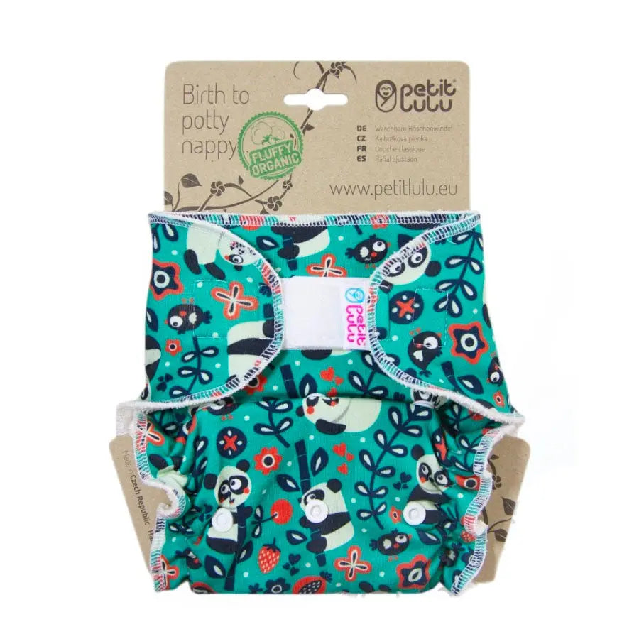 Couche lavable classique One size Fluffy organic Petit Lulu - Velcro - Lilinappy