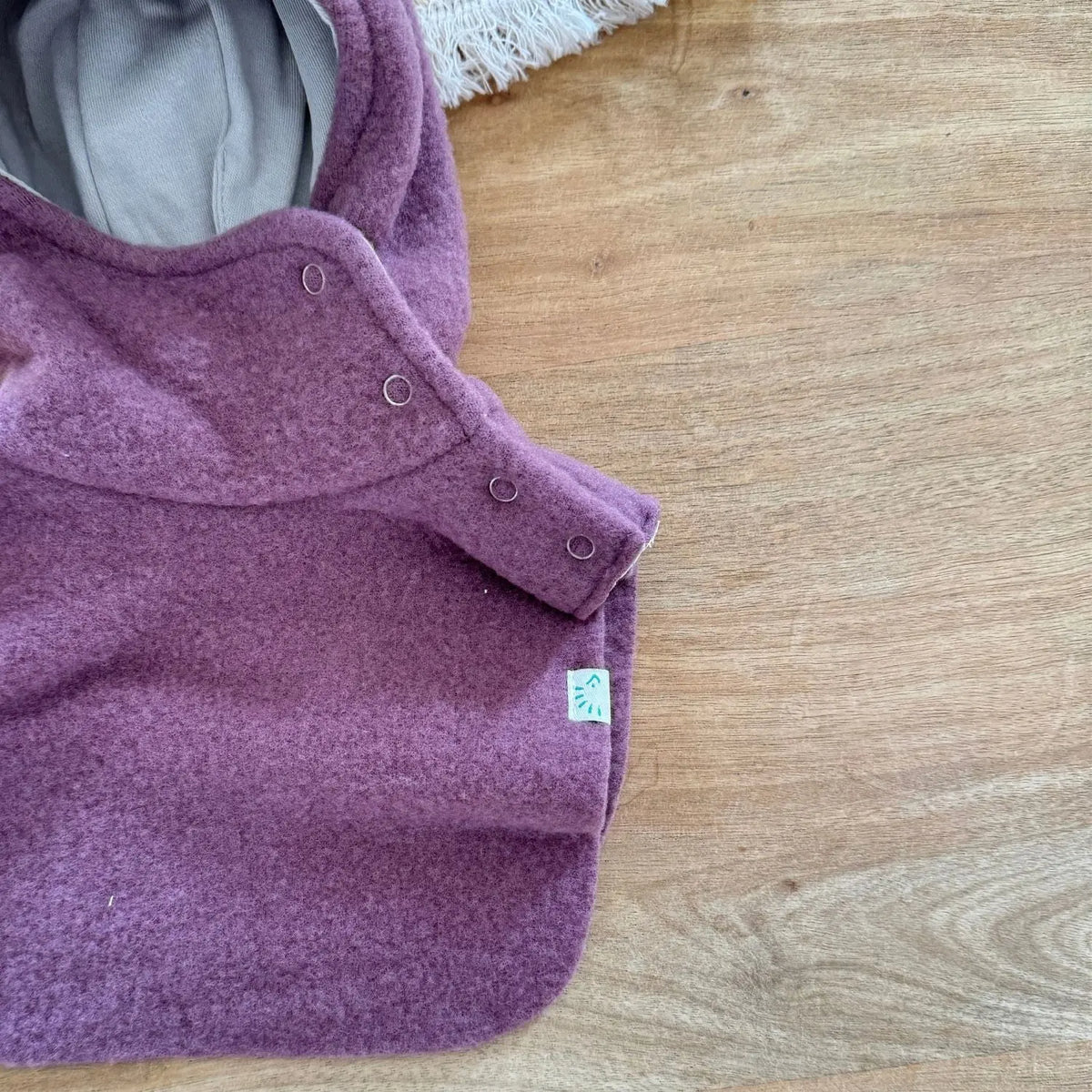 Cagoule enfant en polaire de laine bio Balaclava Popolini – Dusty Plum