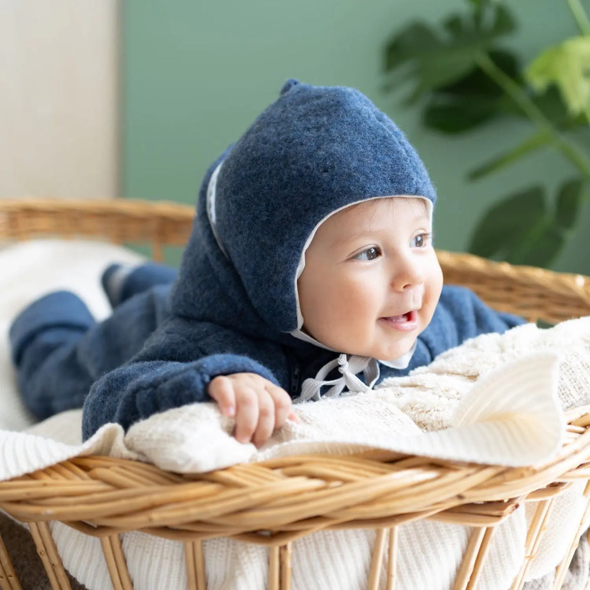 Combinaison bébé en polaire de laine bio Popolini – Jean's