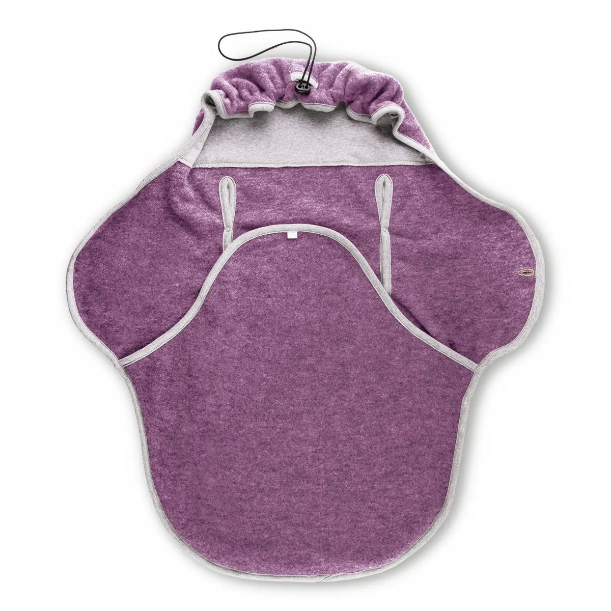 Couverture enveloppante cosy en polaire de laine mérinos bio Popolini - Dusty plum