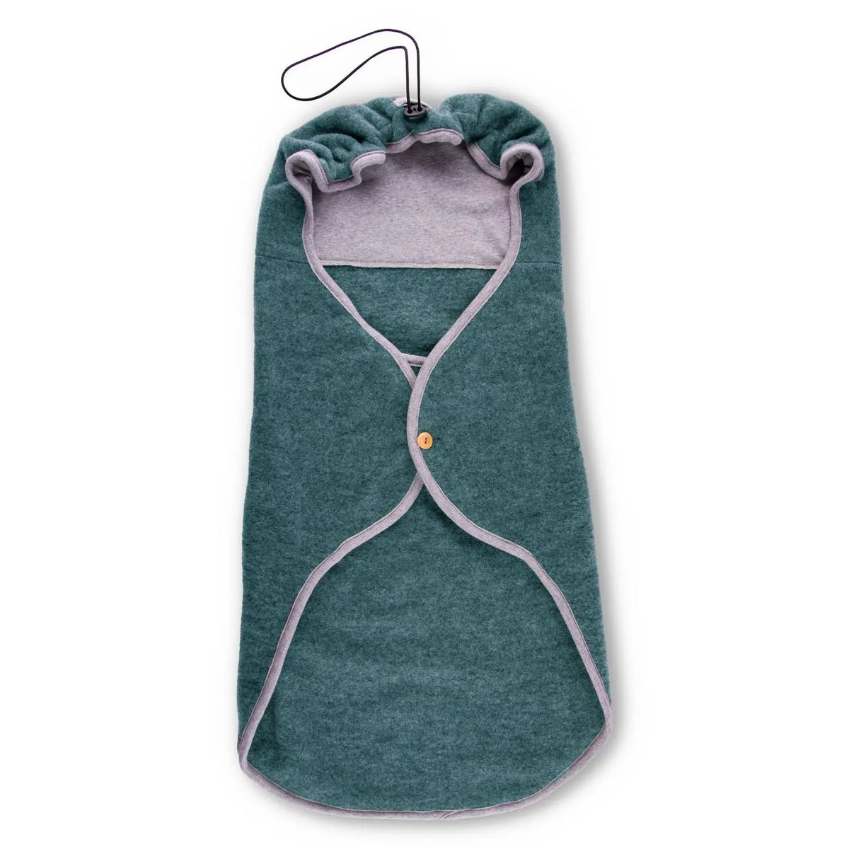 Couverture enveloppante cosy en polaire de laine mérinos bio Popolini - Sage green
