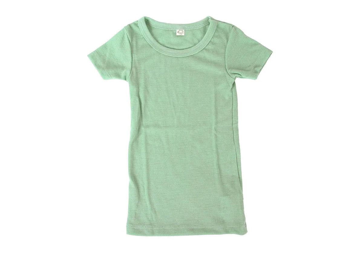 Tee-shirt manches courtes en laine et soie Popolini - Vert - Lilinappy