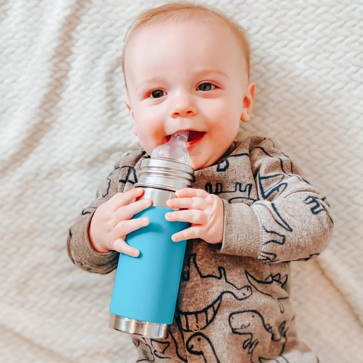 Gourde à bec Inox 325ml Pura - Turquoise - Lilinappy