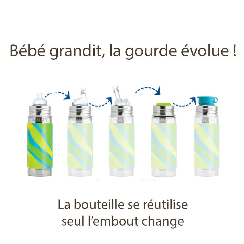Biberon Inox Isotherme 260ml Pura - Moss - Lilinappy