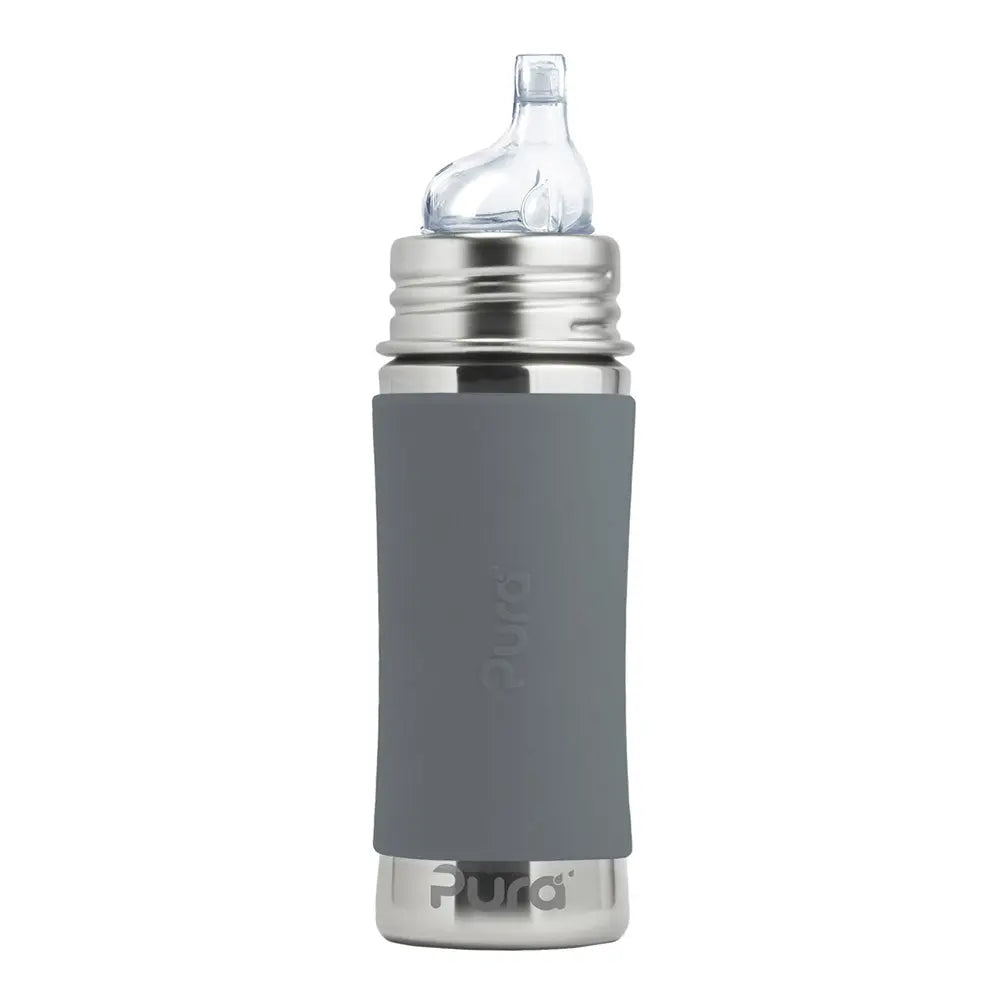 Gourde à bec Inox 325ml Pura - Gris