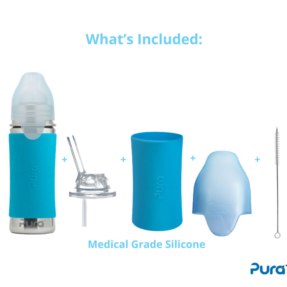 Gourde à paille Free Inox 325ml Pura - Aqua