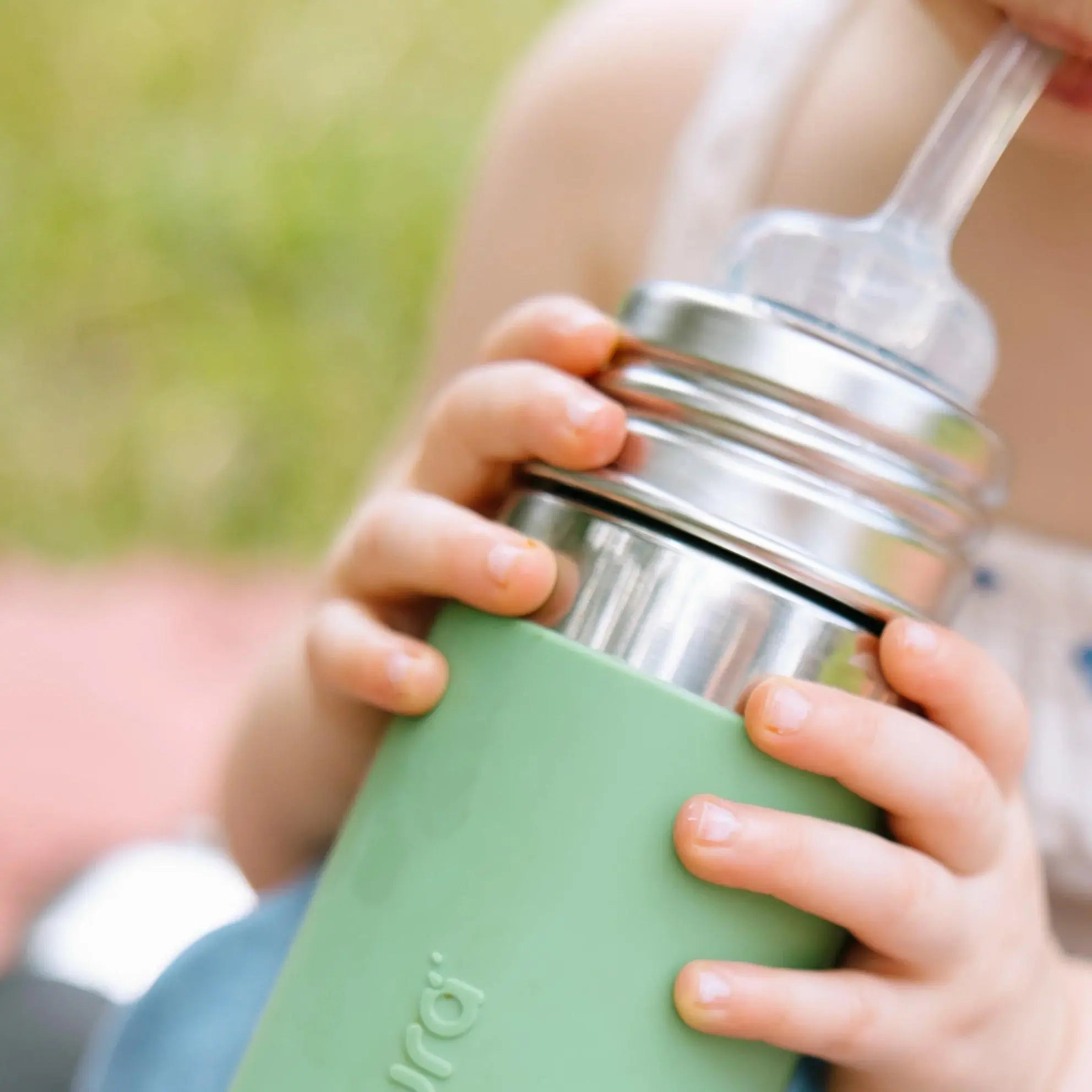 Gourde à paille Free Inox Isotherme 260ml Pura - Moss