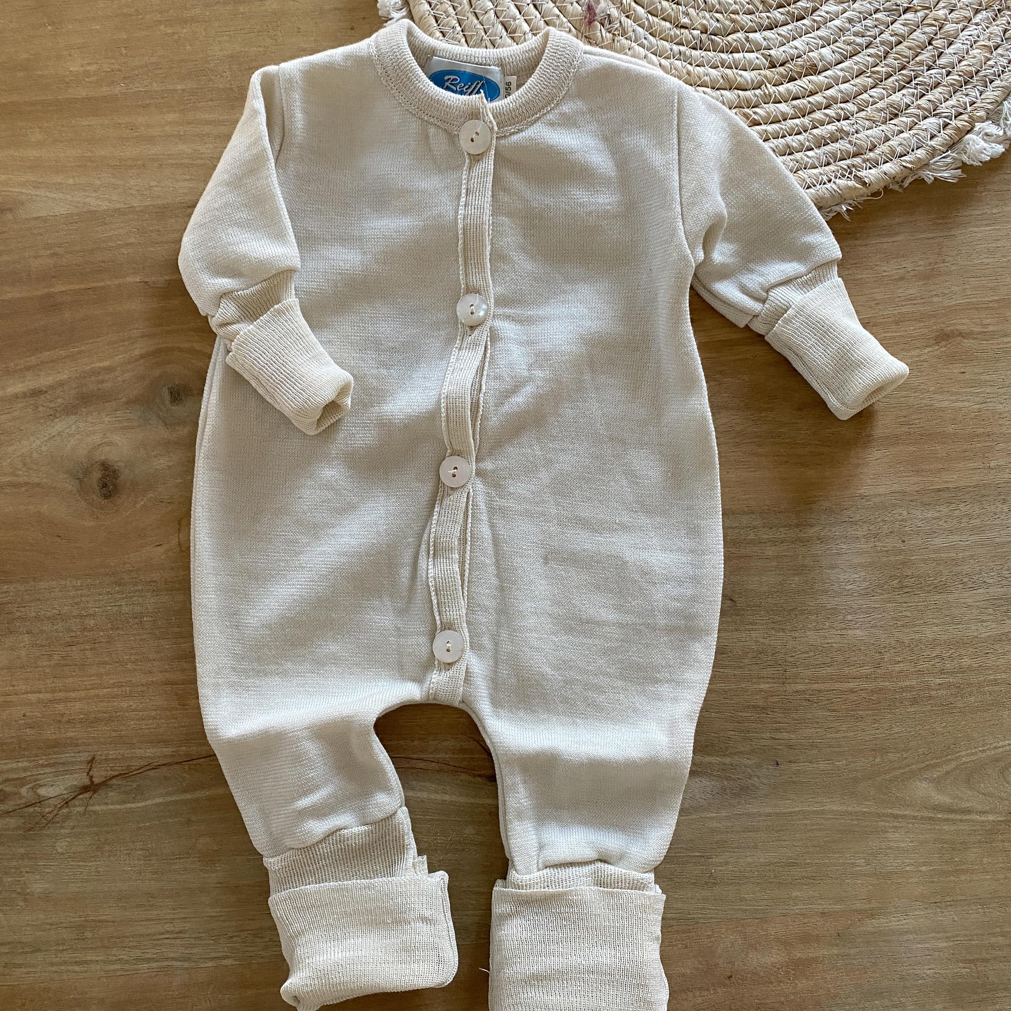 Pyjama en éponge de laine et soie Reiff - Naturel