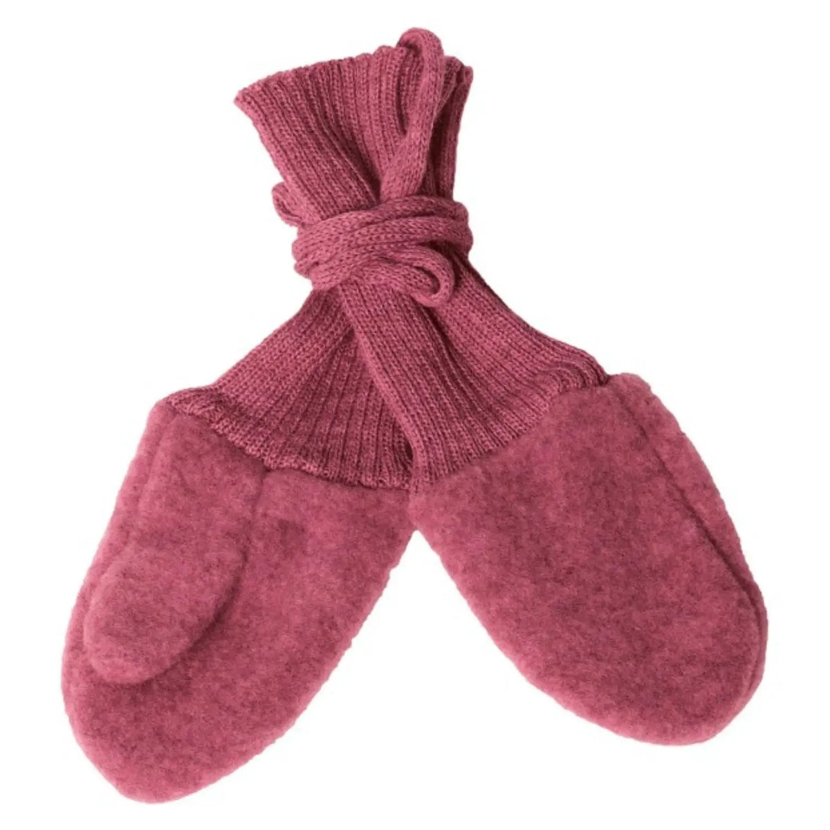 Moufles bébé en polaire de laine mérinos bio Reiff – Mauve