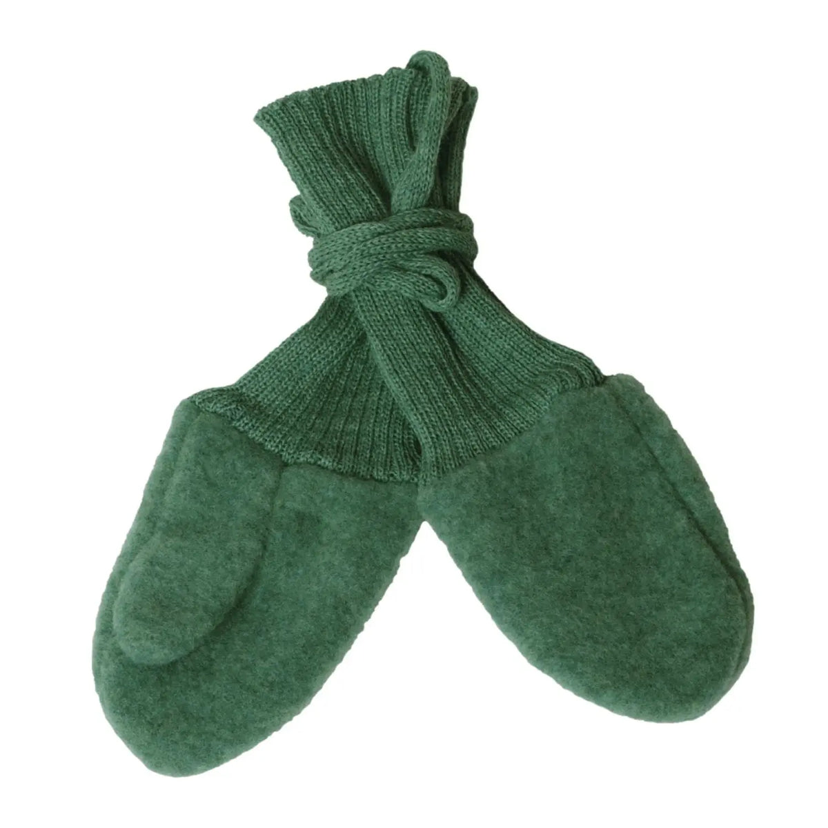 Moufles bébé en polaire de laine mérinos bio Reiff – Vert