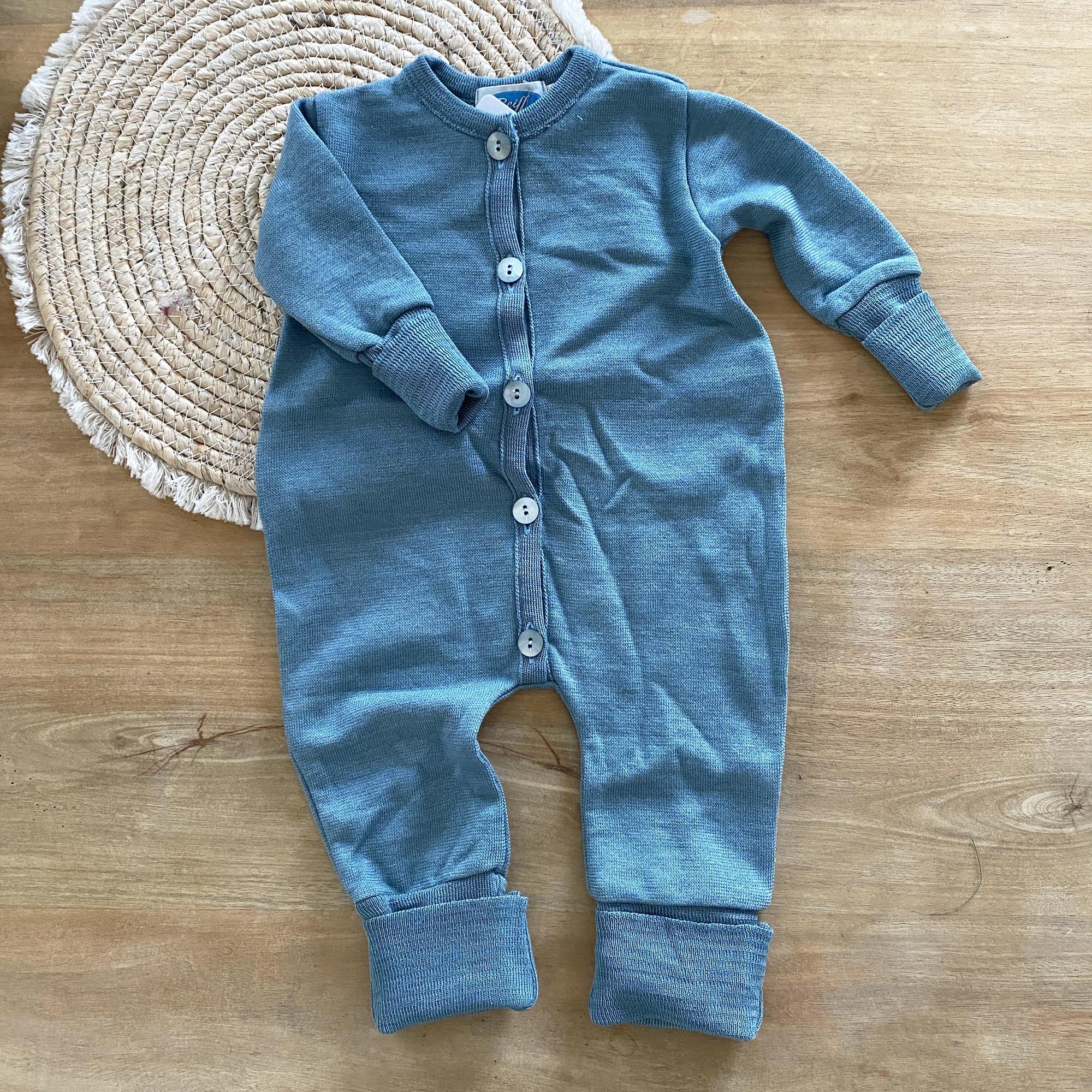 Pyjama en éponge de laine et soie Reiff - Aqua