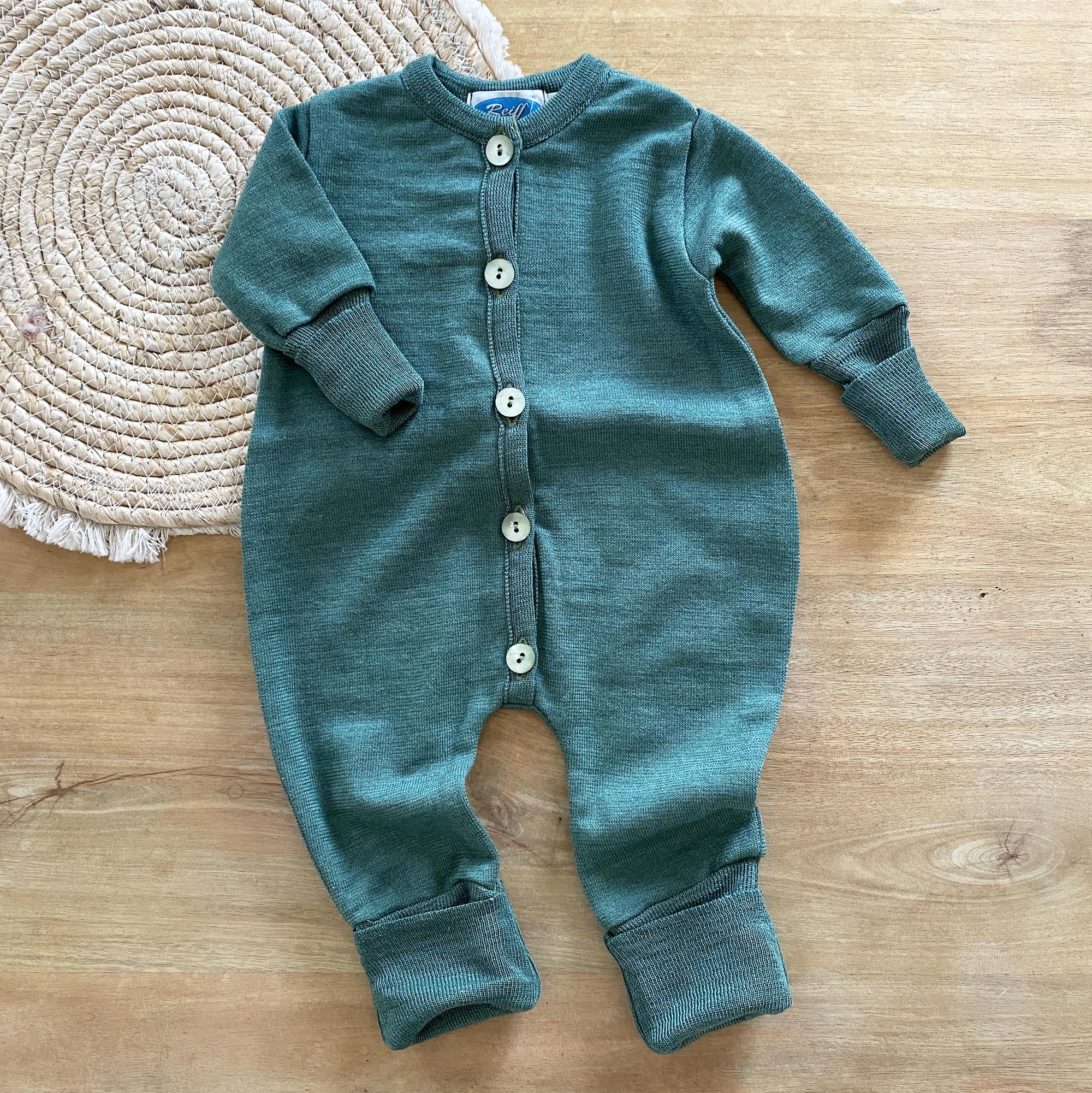 Pyjama en éponge de laine et soie Reiff - Vert