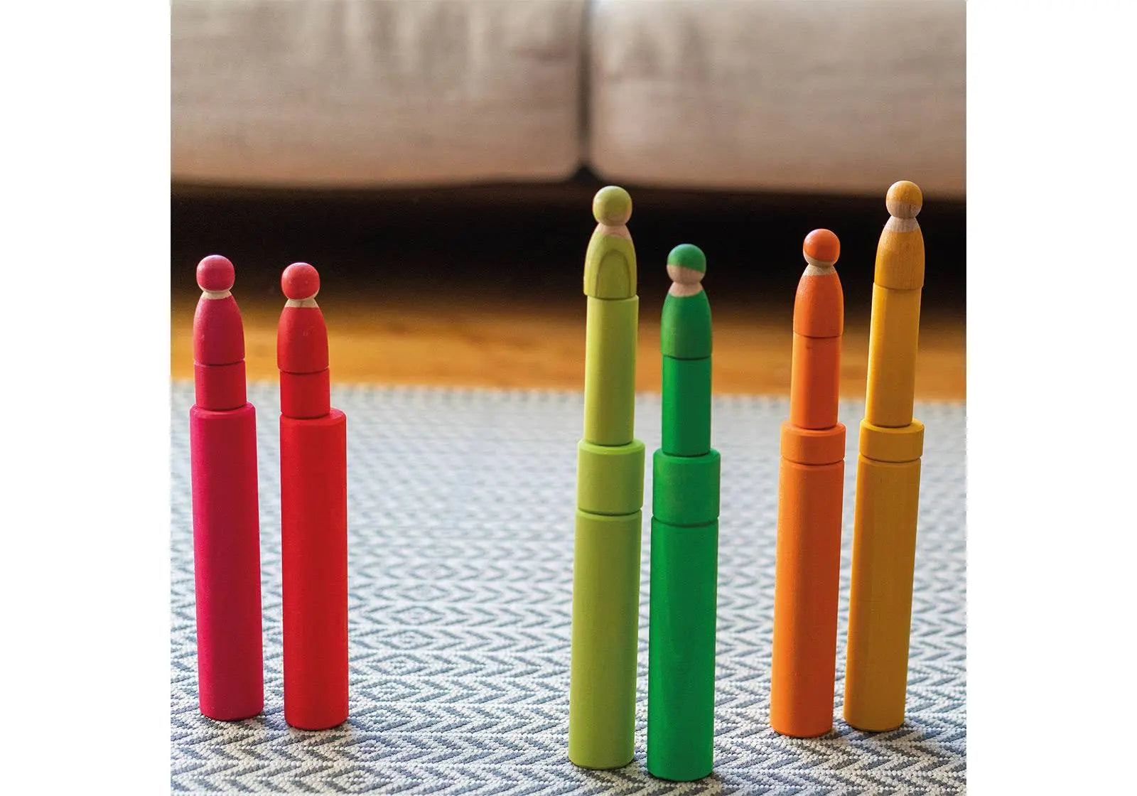 Grands rouleaux de construction en bois Grimm's - Rainbow Grimms