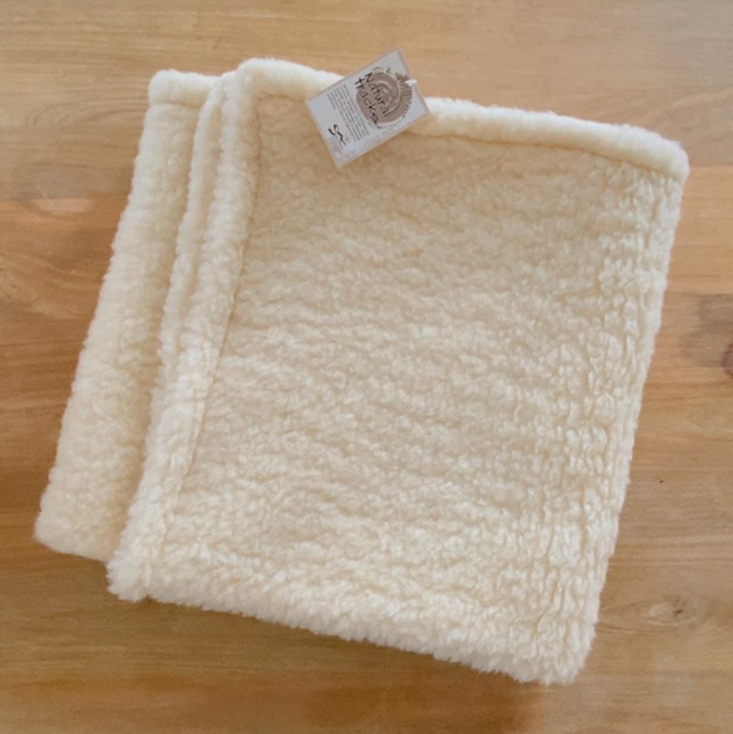 Couverture pure laine vierge naturel Saling - 90x140cm