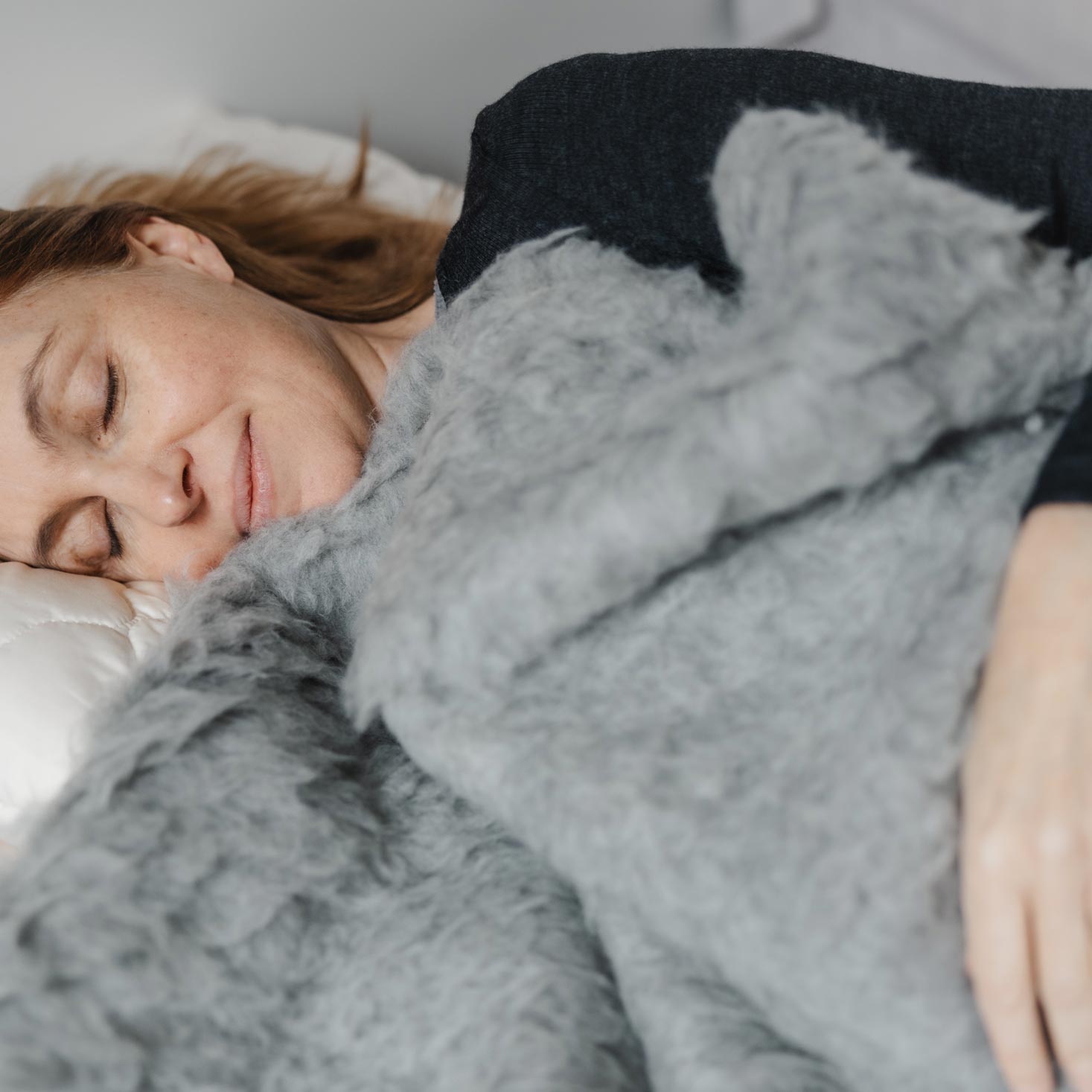 Couverture pure laine vierge /Cachemire Saling 150x190cm - Gris