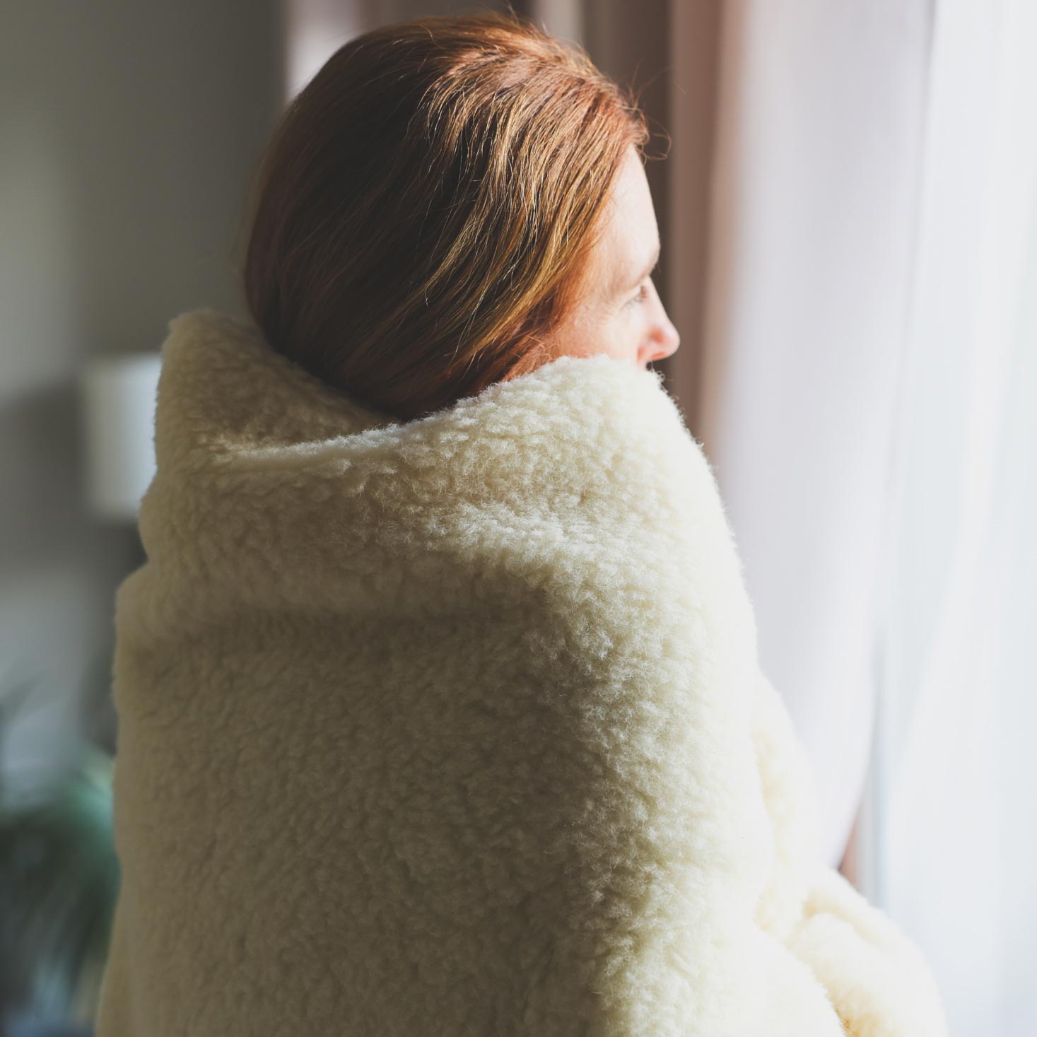 Couverture pure laine vierge Saling 150x190cm - Naturel