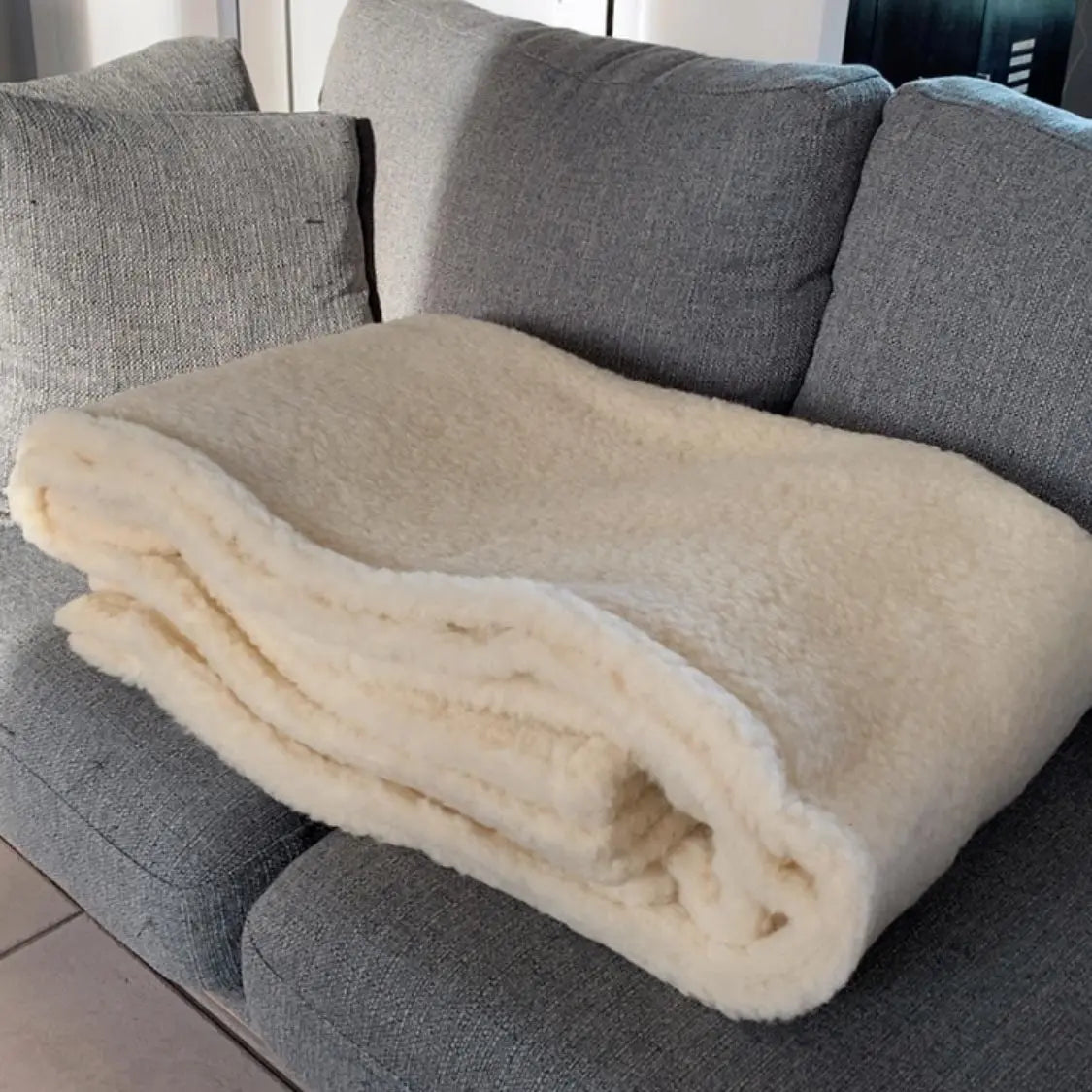 Couverture pure laine vierge naturel Saling - 150x190cm - Lilinappy