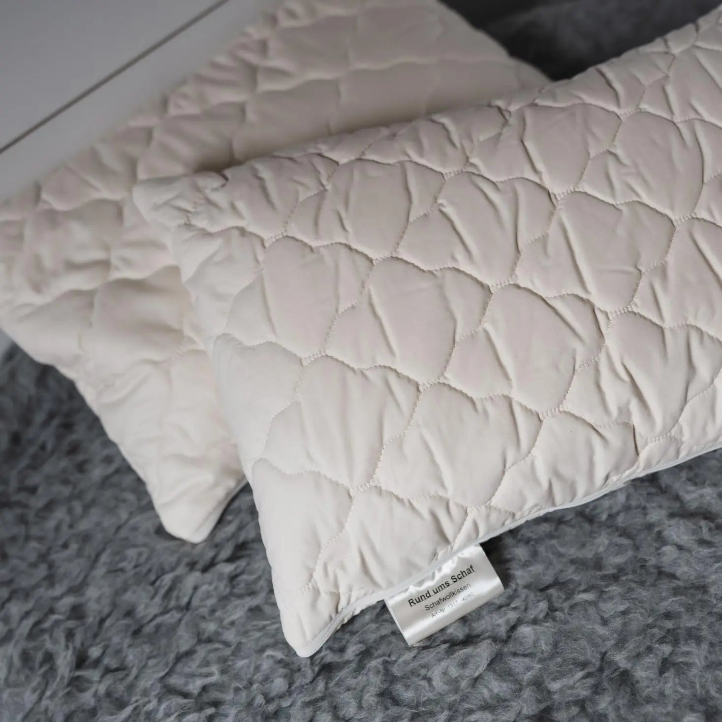 Oreiller naturel en laine de mouton et coton biologique Saling 40x60 cm