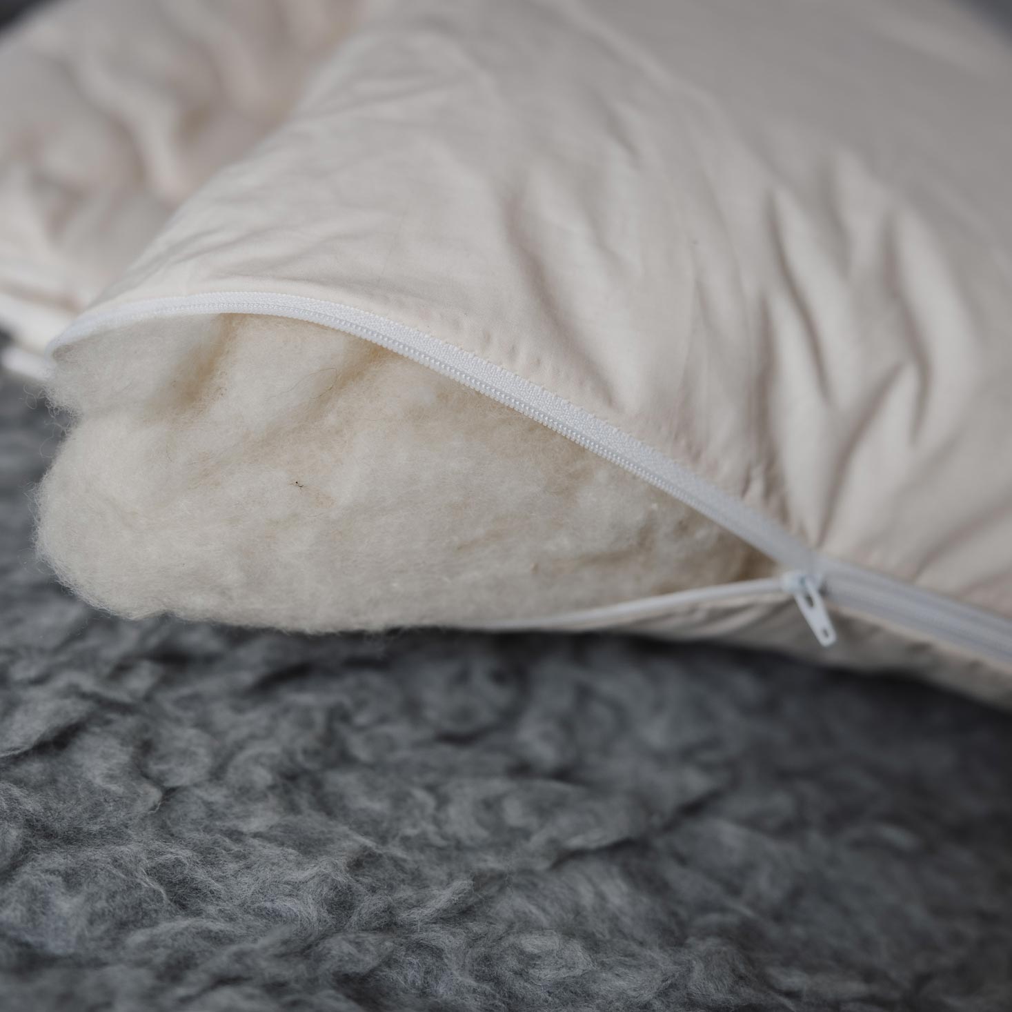 Oreiller naturel en laine de mouton et coton biologique Saling 40x60 cm