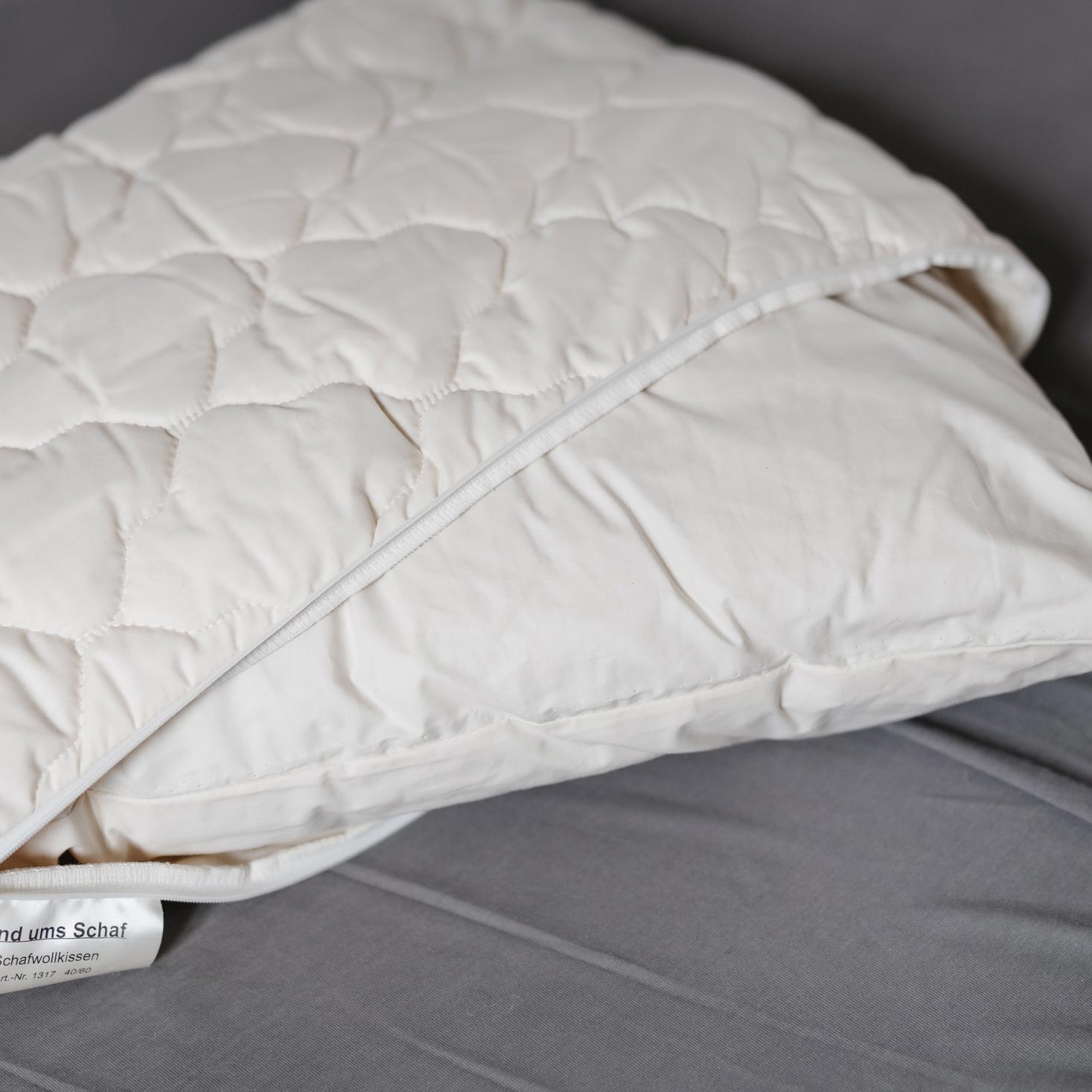 Oreiller naturel en laine de mouton et coton biologique Saling 40x60 cm