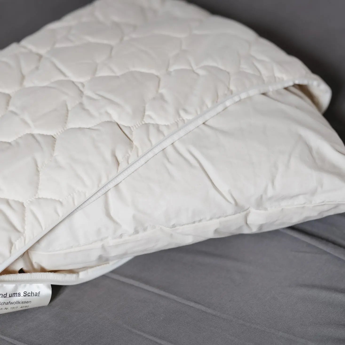 Oreiller naturel en laine de mouton et coton biologique Saling 40x60 cm