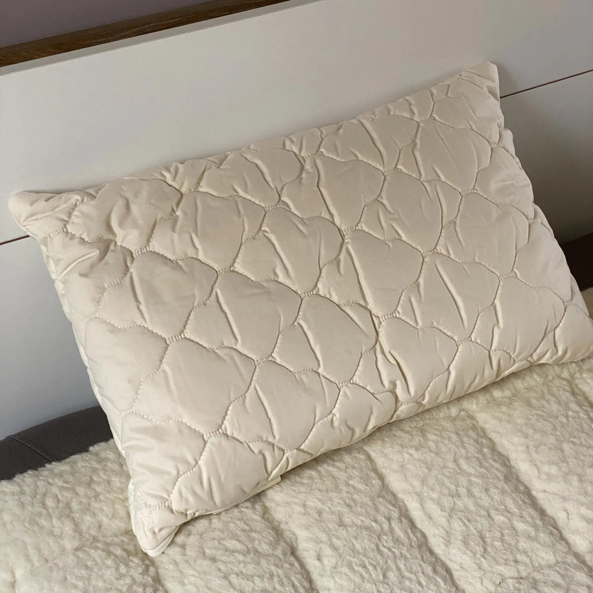 Oreiller naturel en laine de mouton et coton biologique Saling 40x60 cm