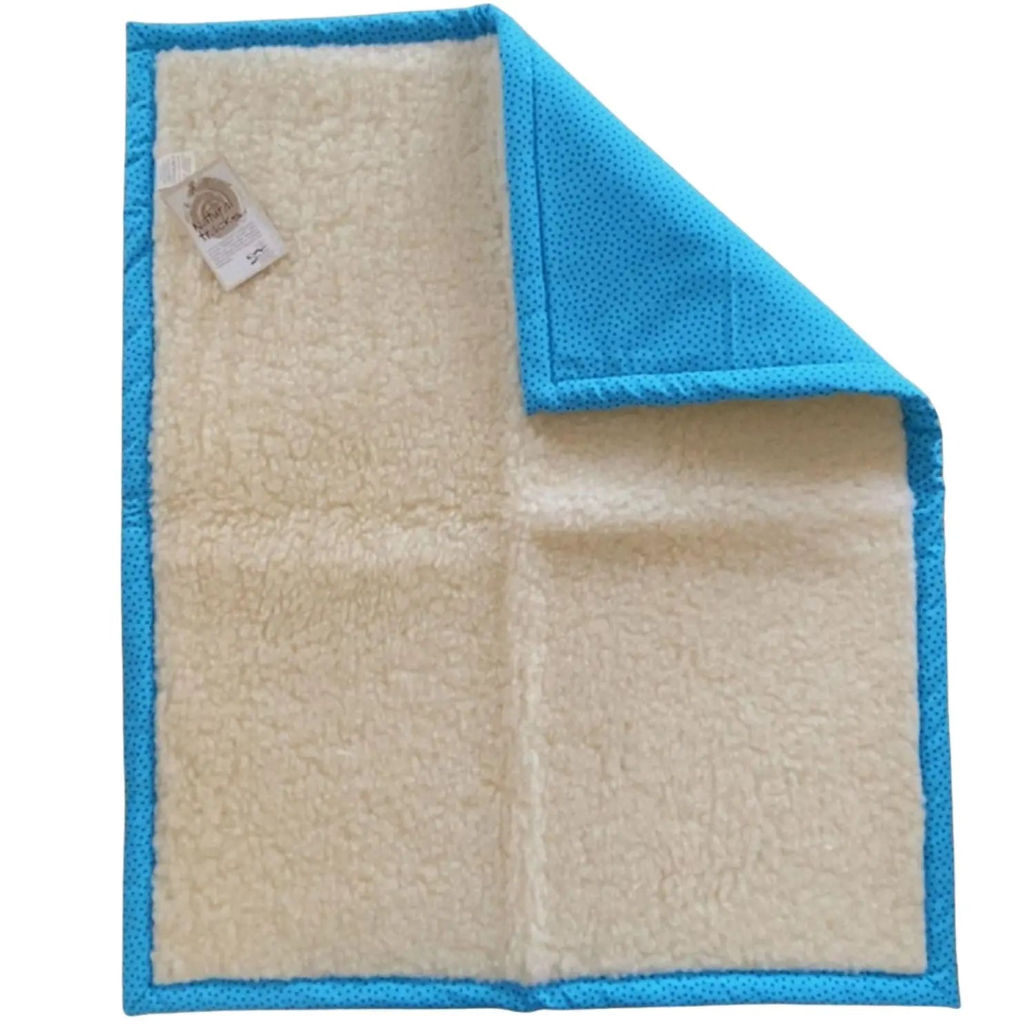 Tapis de jeu bébé en laine & coton bio Saling - Bleu - Lilinappy