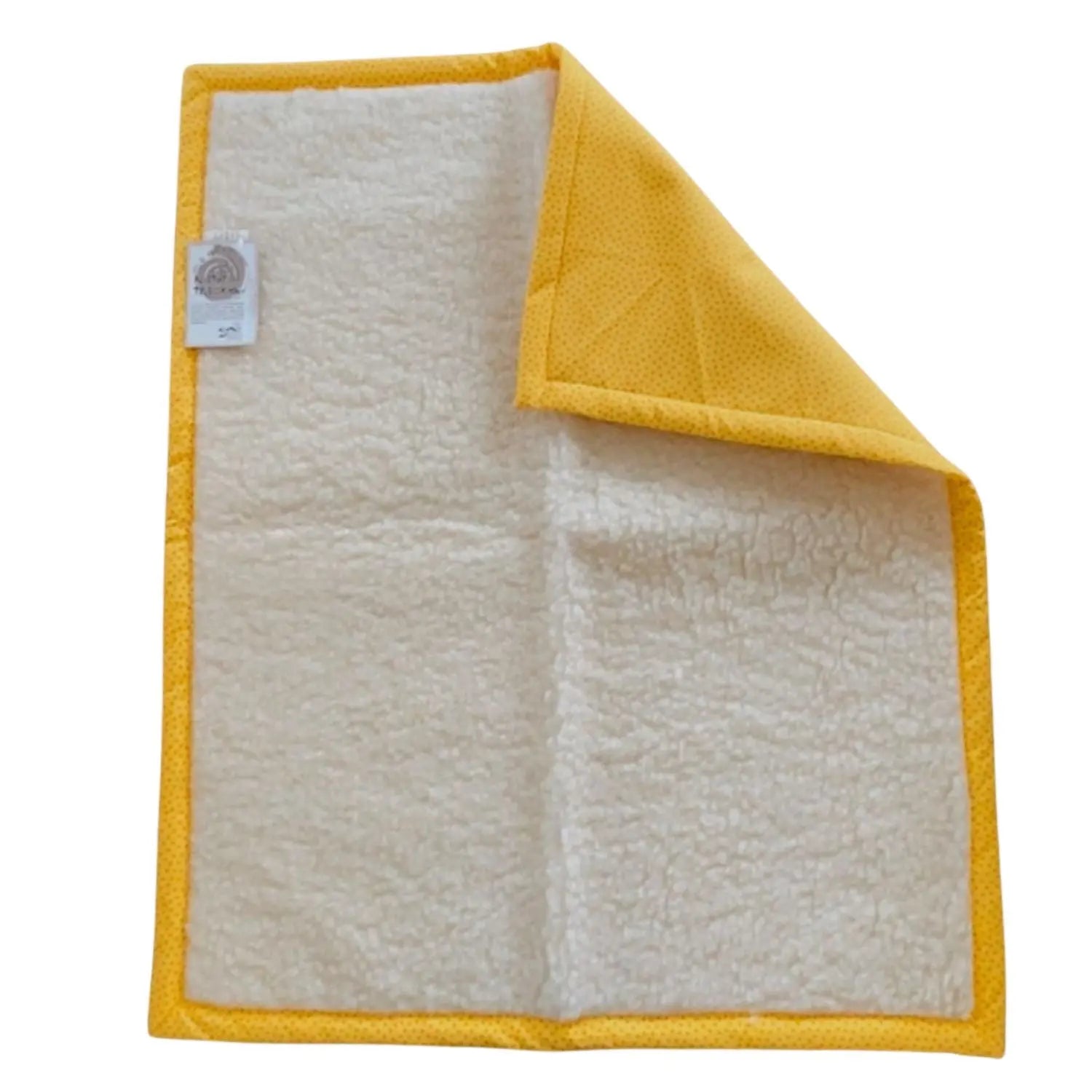 Tapis de jeu bébé en laine & coton bio Saling - Jaune - Lilinappy