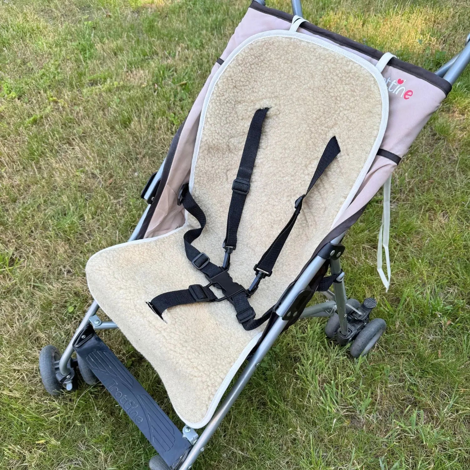 Assise pour poussette & siège auto en laine Sassoupi - Beige