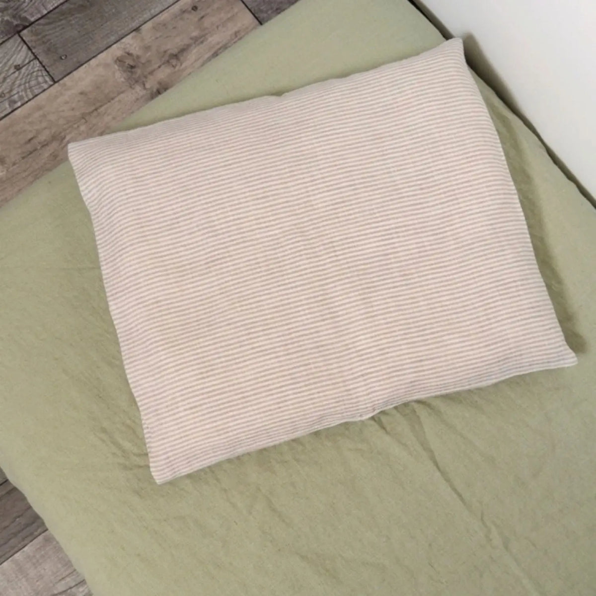 Drap-housse enfant en lin lavé Sassoupi - Sauge