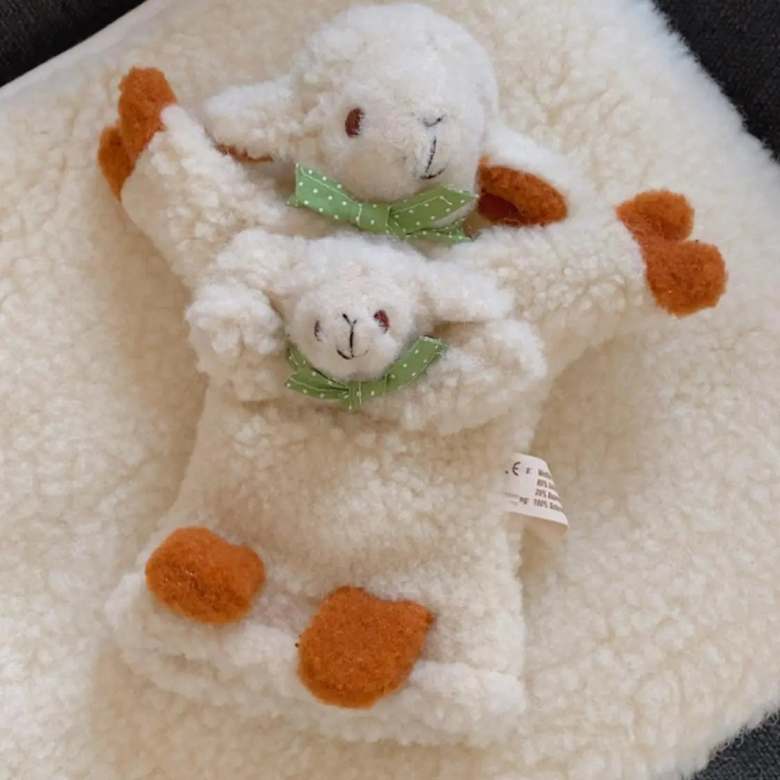 Marionnette en laine vierge Maman/bébé Sassoupi