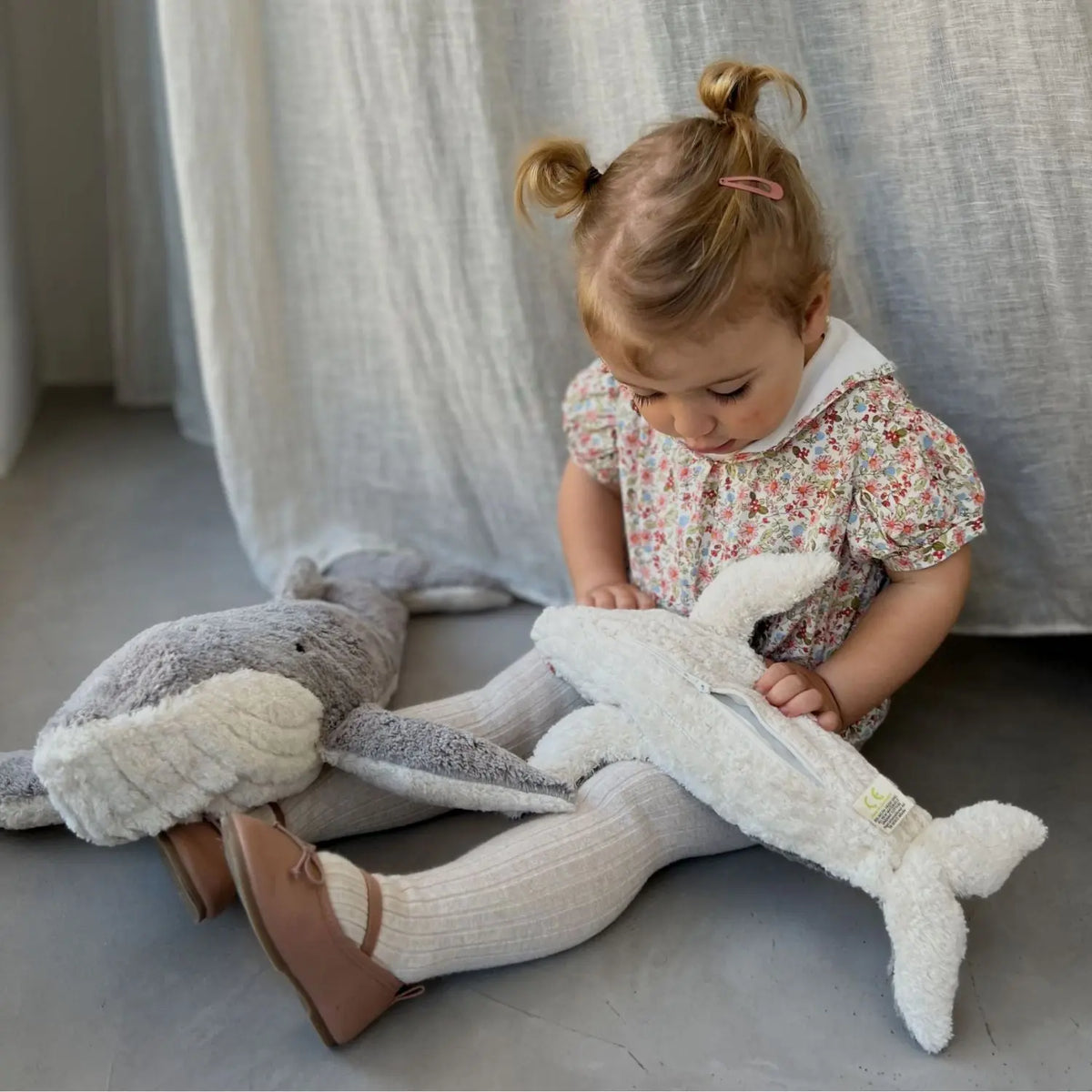 Doudou bouillotte en coton bio Senger Naturwelt - Baleine