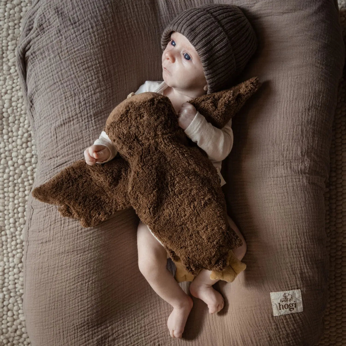 Doudou bouillotte en coton bio Senger Naturwelt - Hibou brun