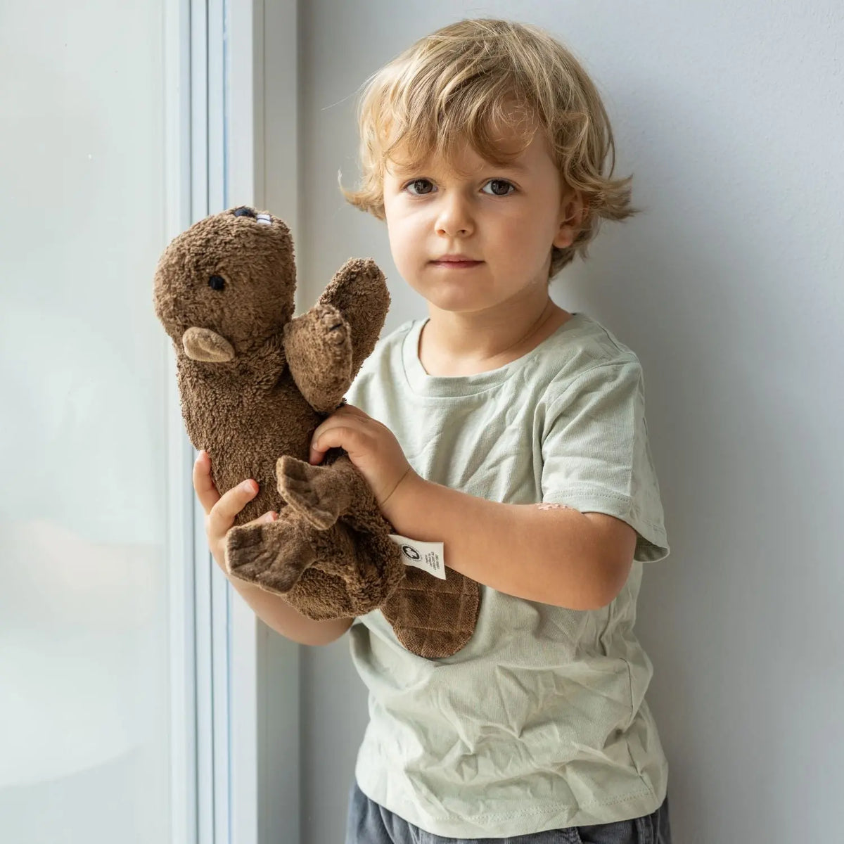 Doudou bouillotte en coton bio Senger Naturwelt - Castor