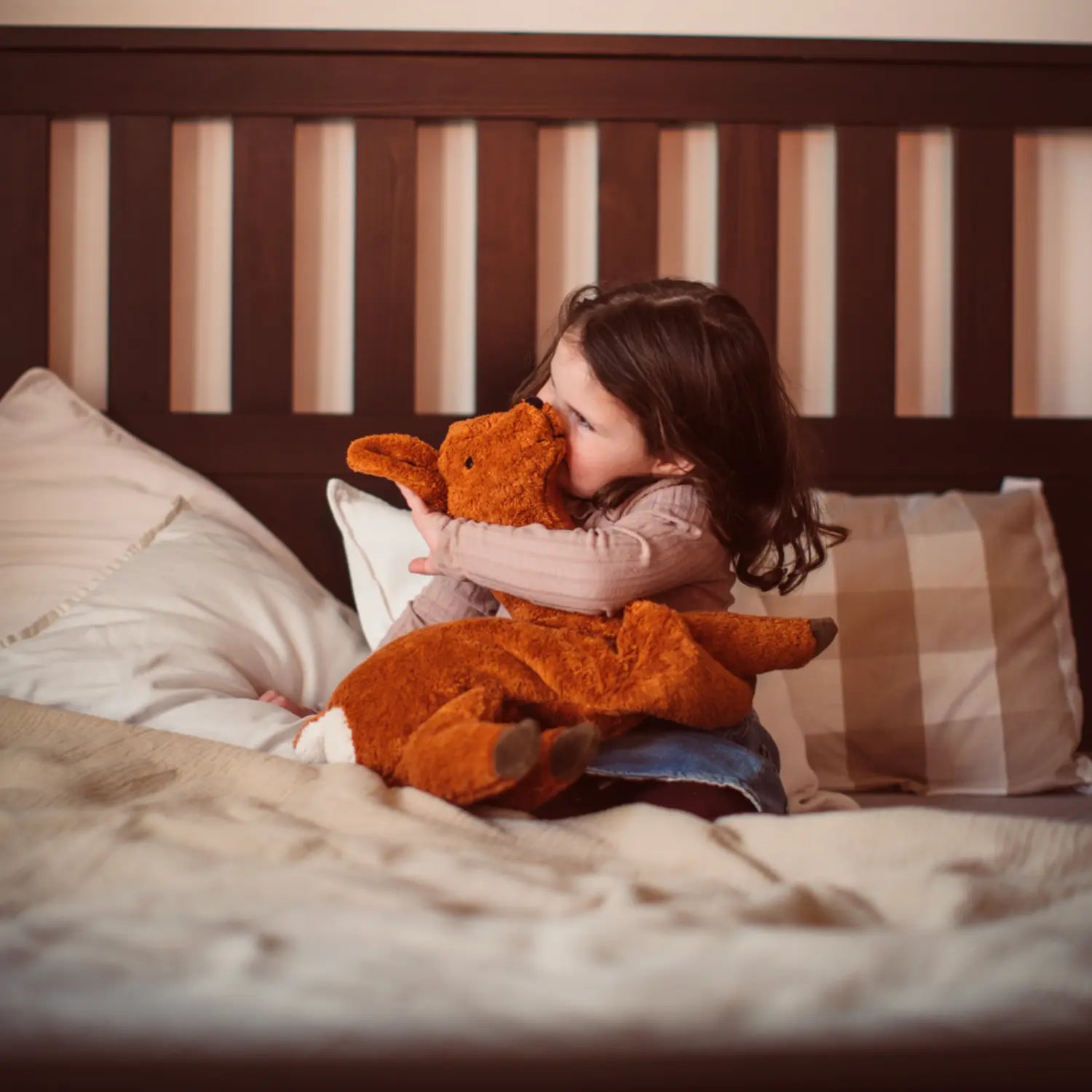 Doudou bouillotte en coton bio & laine Senger Naturwelt - Grand Faon