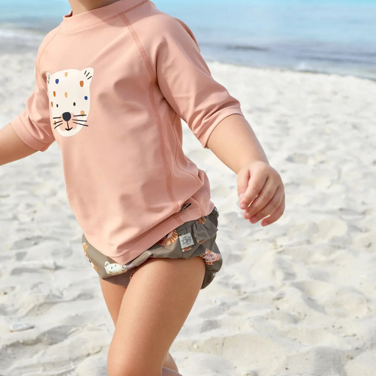 T-shirt anti-UV manches courtes Lässig - Léopard pink - Lilinappy