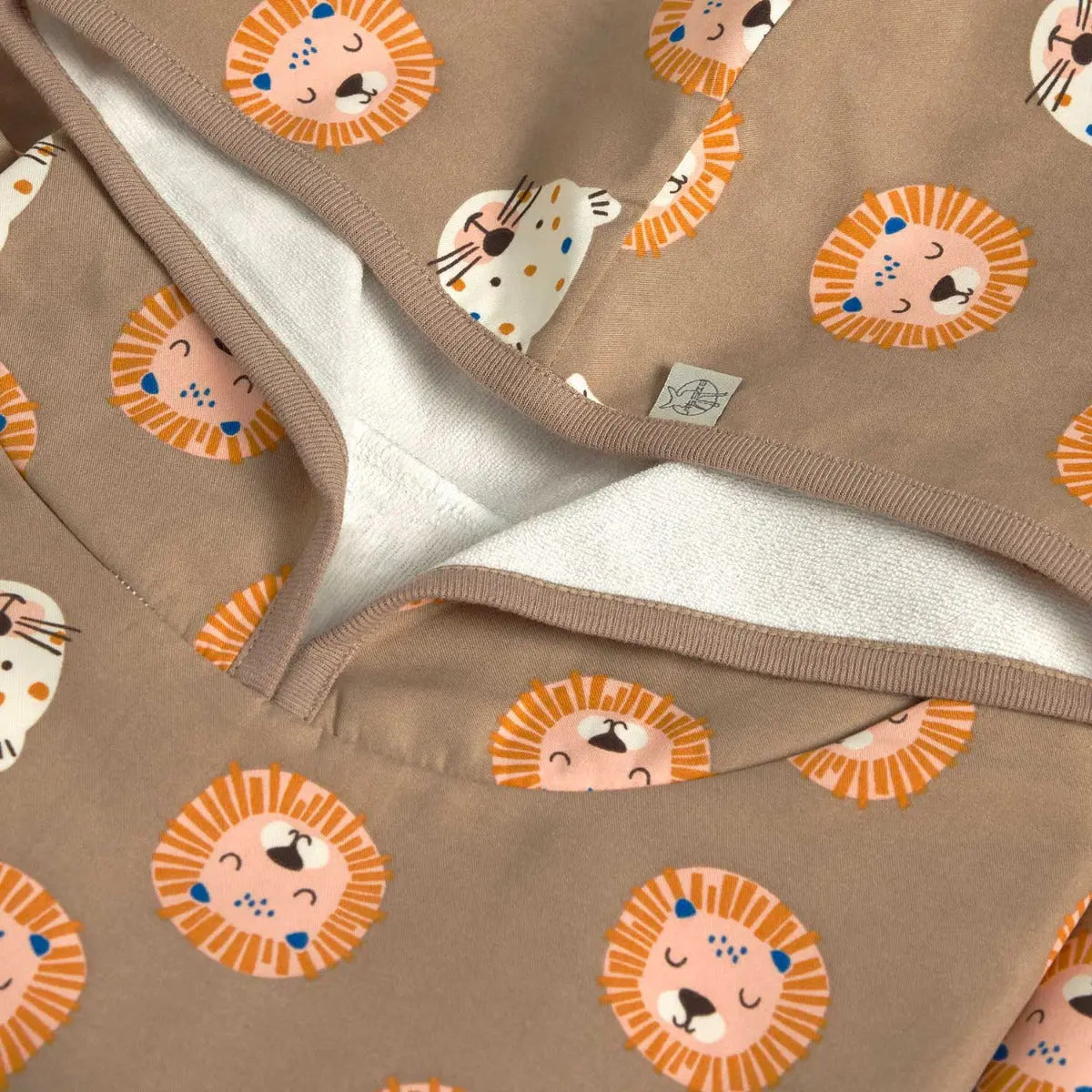 Poncho de plage anti-UV Lässig Wild cats choco