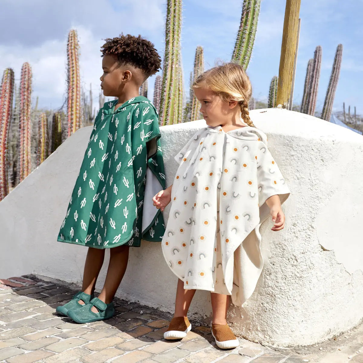Poncho de plage anti-UV Lässig - Rainbow nature